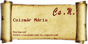 Csizmár Mária névjegykártya