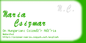 maria csizmar business card